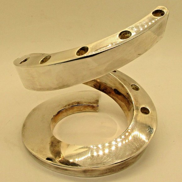 Dansk Jens Quistgaard Spiral Danish Modern Silver Plate Tapered Candle Holder - Picture 7 of 10